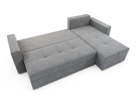 Pravá rohová sedací souprava Aldo v šedém jasanu s funkcí spaní zaručuje nejvyšší pohodlí a funkčnost