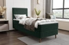 Kontinentální postel Totti 90x200 zelená stylová postel s úložným prostorem trojrozměrná tkanina s výraznými pruhy