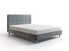 Čalouněná postel Noiro 140x200 světle šedá s kontejnerem v moderním skandinávském stylu s výrazným čelem