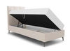 Kontinentální postel Irvine 90x200 béžová Stylová postel s úložným prostorem na lůžkoviny a vysokým čelem zaujme svým elegantním designem