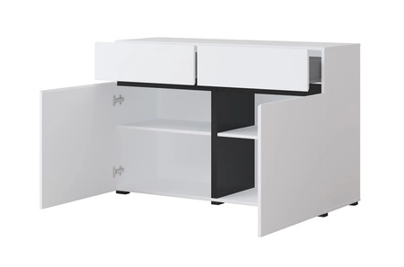 Komoda Cross 119 cm bílá moderní design ideální komoda do obývacího pokoje ložnice nebo kanceláře jednoduchý tvar