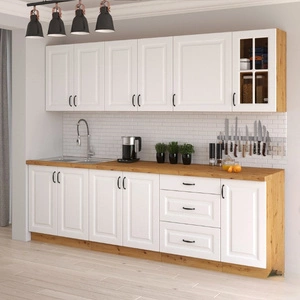 Sada kuchyňského nábytku Scandi 260 cm skříně vypadají skvěle v klasických i moderních skandinávských interiérech