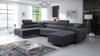 Nausa VI rohová sedačka s funkcí spaní grafitová pravá strana stylová rohová sedačka do obývacího pokoje s pohodlnou povrchovou úpravou látka sametového typu