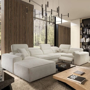 Rohová sedací souprava s funkcí spaní Viano IV Lux krémová levé provedení rohová sedací souprava s výsuvnou podnožkou velká nádoba na lůžkoviny