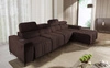 Rohová sedačka s funkcí spaní Castel XII hnědá pravá strana stylová a pohodlná rohová sedačka do obývacího pokoje funkční nastavitelné opěrky hlavy