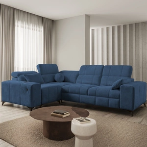 Rohová pohovka s funkcí spaní Penejos II modrá levá pohodlí pro každodenní relaxaci rohová pohovka s kontejnerem na lůžkoviny