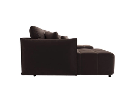 Rohová sedací souprava s funkcí spaní Oroso U světle hnědá nádoba na lůžkoviny měkká sametová tkanina s hydrofobní vrstvou dekorativní prošívání