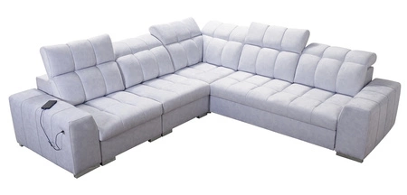 Luigi III rohová pohovka s funkcí spaní šedý jasan levá pohodlná rohová pohovka do obývacího pokoje ideální pro každodenní relaxaci