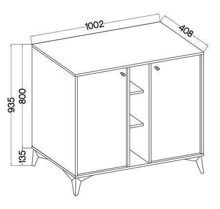 Nábytek Kioto I eukalyptus stylový designový nábytek do obývacího pokoje elegantní nábytek na kovovém černém podstavci decentní úchytky