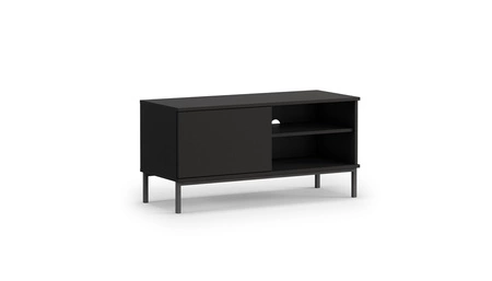 RTV skříň Tutti 100 cm černá jednoduchý tvar skříně na kovovém podstavci v černém elegantním designu