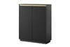 Stylová nástěnná skříňka s frézovanými čely a elegantními úchytkami v barvě broušeného zlata Imperial black furniture set