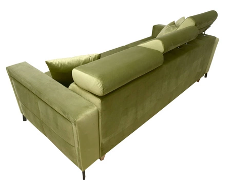 Pohovka s funkcí spaní Nausa šedá nastavitelné opěrky hlavy prošití a odolné proti poškrábání pohodlné při relaxaci