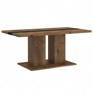 Konferenční stolek Salem dub lefkas / černý moderní designový nábytek odolný proti polití horní desky