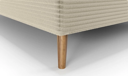 Kontinentální postel Totti 160x200 béžová stylová postel s úložným prostorem trojrozměrná tkanina s výraznými pruhy