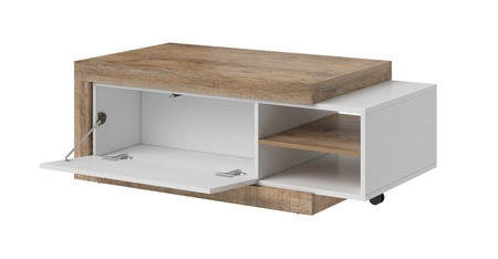 Konferenční stolek Sintra 120 cm / 153 cm dub samdal / bílý lesk originální design nastavitelná šířka stolu