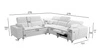 Rohová sedačka s funkcí spaní Penejos III Lux krémová pravá pohodlná rohová sedačka do obývacího pokoje s výsuvnou podnožkou kontejner na ložní prádlo