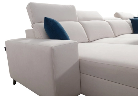 Rohová sedací souprava s funkcí spaní Kelly IV Indian pink left velvet pohodlná rohová sedací souprava nastavitelné opěrky hlavy boční čalouněné lištami