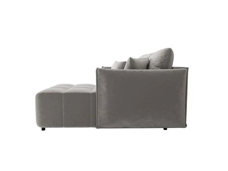 Rohová sedací souprava s funkcí spaní Oroso světle šedá pravá strana měkká sametová tkanina s hydrofobním potahem nádoba na lůžkoviny