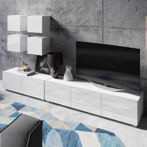 Nástěnná skříňka Apulia XVIII v bílém lesku Výjimečně stylová nástěnná skříňka s jednoduchými nábytkovými díly, která se hodí do každého interiéru