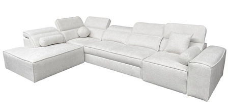 Rohová sedací souprava s funkcí spaní Viano XI světle hnědá levá módní a stylová rohová sedací souprava s nastavitelnými opěrkami hlavy dekorativními polštáři