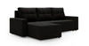 Rohová sedací souprava s funkcí spaní Pablos černá univerzální rohová sedací souprava s úložným prostorem na lůžkoviny dekorativní prošívání na sedáku