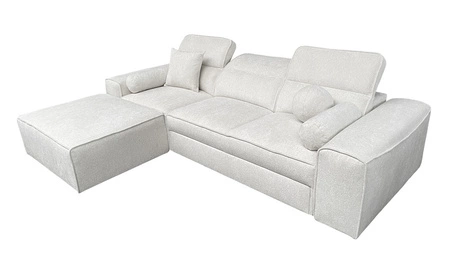 Rohová sedací souprava s funkcí spaní Viano šedý jasan levá stylová rohová sedací souprava se zajímavým tvarem nastavitelné opěrky hlavy dekorativní polštáře