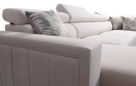 Rohová sedací souprava s funkcí spaní Savona VI arctic blue levá elegantní a pohodlná rohová sedací souprava do obývacího pokoje s kontejnery na lůžkoviny