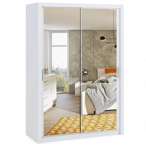 Zrcadlová posuvná skříň Rico 150 cm bílá funkční nábytek v klasickém stylu ideální skříň do ložnice nebo šatny