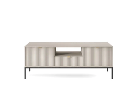 Nábytková sestava Lovro béžový moderní designová nástěnná skříňka do obývacího pokoje nebo zasedací místnosti