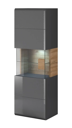 Závěsná skříňka Toledo 53 cm antracit / antracit lesk / dub vnuk vysoká kvalita skvělá do obývacího pokoje