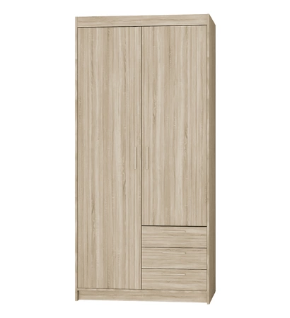 Šatní skříň Rene 90 cm světlý dub sonoma stylový design ABS hrany ideální skříň do ložnice nebo šatny prostorné zásuvky