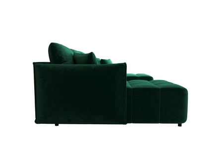 Rozkládací pohovka Oroso U láhev zelený kontejner na lůžkoviny sametová tkanina s hydrofobním povlakem dekorativní prošívání