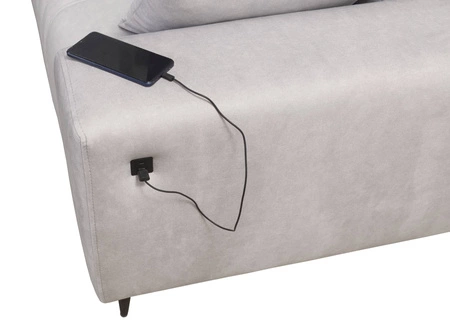 Rohová rozkládací pohovka s funkcí spaní Castel světle hnědá levý roh pohodlná a stylová rozkládací pohovka s kontejnerem na lůžkoviny