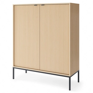 Lovro 104 cm komoda dub vicenza mimořádně elegantní komoda zvýrazněná módními barvami designové drážky na čelech