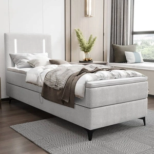 Kontinentální postel Norco 80x200 šedý jasan Stylová postel s úložným boxem Osvětlení v čele postele dodává jedinečný nádech