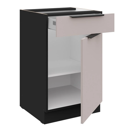 Stojící kuchyňská skříňka se zásuvkou a policí Tarraco 50 D 1F 1S BB kovové hrany úchytek skříňka odolná proti vlhkosti a poškození