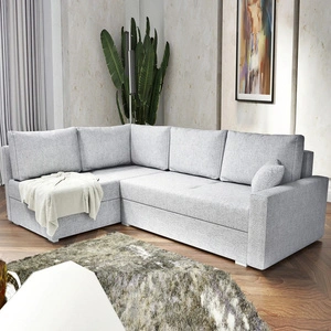 Rohová sedací souprava s funkcí spaní Nofi šedý jasan levá moderní design jednoduchá a stylová jednotka, která se hodí do každého interiéru