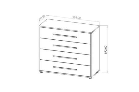 Komoda Maxione 99 cm černá minimalistický design klasický tvar ideální komoda do obývacího pokoje nebo obývacího pokoje