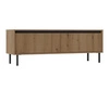 Nábytková sestava Osaka dub evoke / black minimalistický design podtržený módními barvami vysoké kovové černé nohy vkusné rýhované čelo