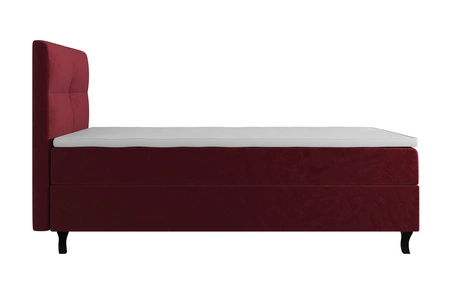 Vínová kontinentální postel Melba 100x200 v moderním skandinávském stylu s čalouněným čelem postele s úložným boxem