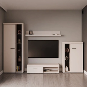 Nábytek Rene béžový písek inovativní design moderní uspořádání s elegantním charakterem s širokou funkčností