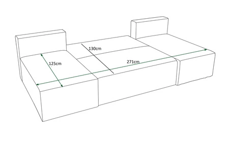 Rohová sedací souprava s funkcí spaní Brandon U černá ložní souprava trojrozměrná látka s výraznými pruhy