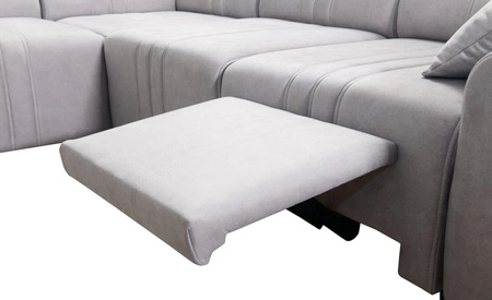 Rohová sedací souprava s funkcí spaní Castel III Lux grafitový pravý roh mimořádně pohodlná rohová sedací souprava do obývacího pokoje s výsuvnou opěrkou nohou