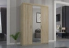 Šatní skříň se zrcadlem Rene 133 cm dub sonoma světlý moderní design a hrany zakončené ABS