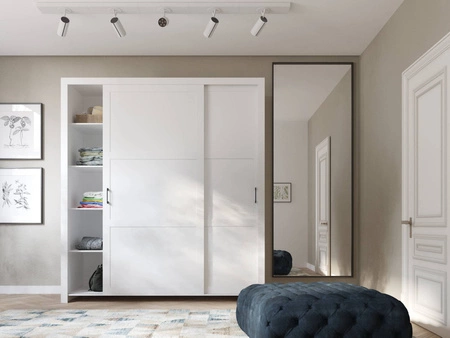 Szafa przesuwna Fifi 135 cm nowoczesny design wykończenie ABS oraz aluminiowe prowadnice drzwi