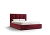 Čalouněná postel Aresa 160x200 s úložným boxem bordó v moderním skandinávském stylu s pohodlným čelem