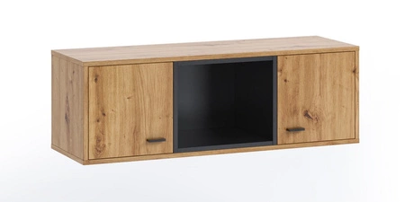 Závěsná skříňka Olier 105 cm dub řemeslný minimalistický design stylová vitrína do obývacího pokoje jednoduchý masiv, který se hodí do každého interiéru