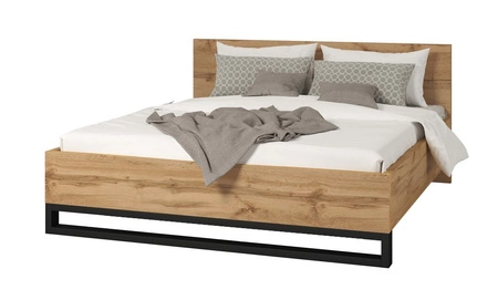 Postel Halle S 140x200 dub wotan stylový design stabilní postel do ložnice se zajímavým designem univerzální barvy