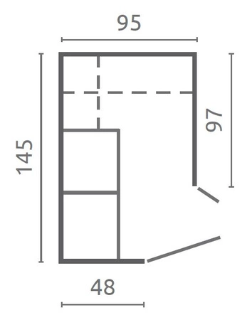 Rohová šatní skříň Nano grafit / dub riviera ideální do šatníku velmi dobře použitelný a má moderní vzhled