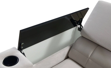 Rohová rozkládací pohovka s funkcí spaní Belvi IV šedá levá elegantní a stylová rohová rozkládací pohovka do obývacího pokoje praktický úložný prostor na boku